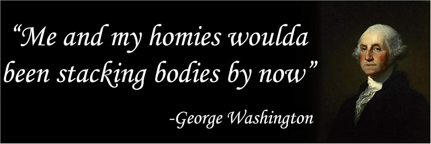 George Washington Funny Second Amendment Military Patriotic Sticker (9x3 Inches)