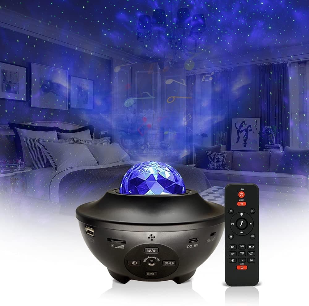 Sertuluz Galaxy Projector Light Ocean Wave Projector,3 in 1 Starry Night Light Projector Bedroom w/LED Nebula Cloud and Bluetooth Music Speaker As Gifts Decor Birthday Party Wedding Bedroom Living