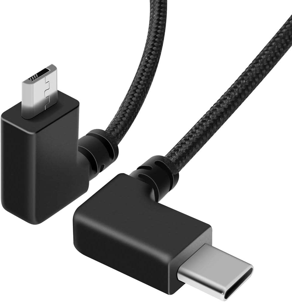 Hanatora 11.4 inch Micro USB to USB C Remote Controller Cable for DJI Mavic Mini,Mini SE,Mavic Air,Mavic 2 Pro/Zoom,Mavic Pro,Spark, Nylon Braised Phone Tablet OTG RC Cord (Type-C Connector)