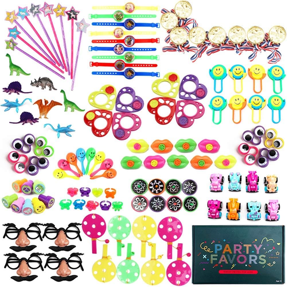 letsgood 120PCS Treasure Box Carnival Prizes for Classroom, Kids Birthday Party Favors Toy Assortment for Goodie Bag
