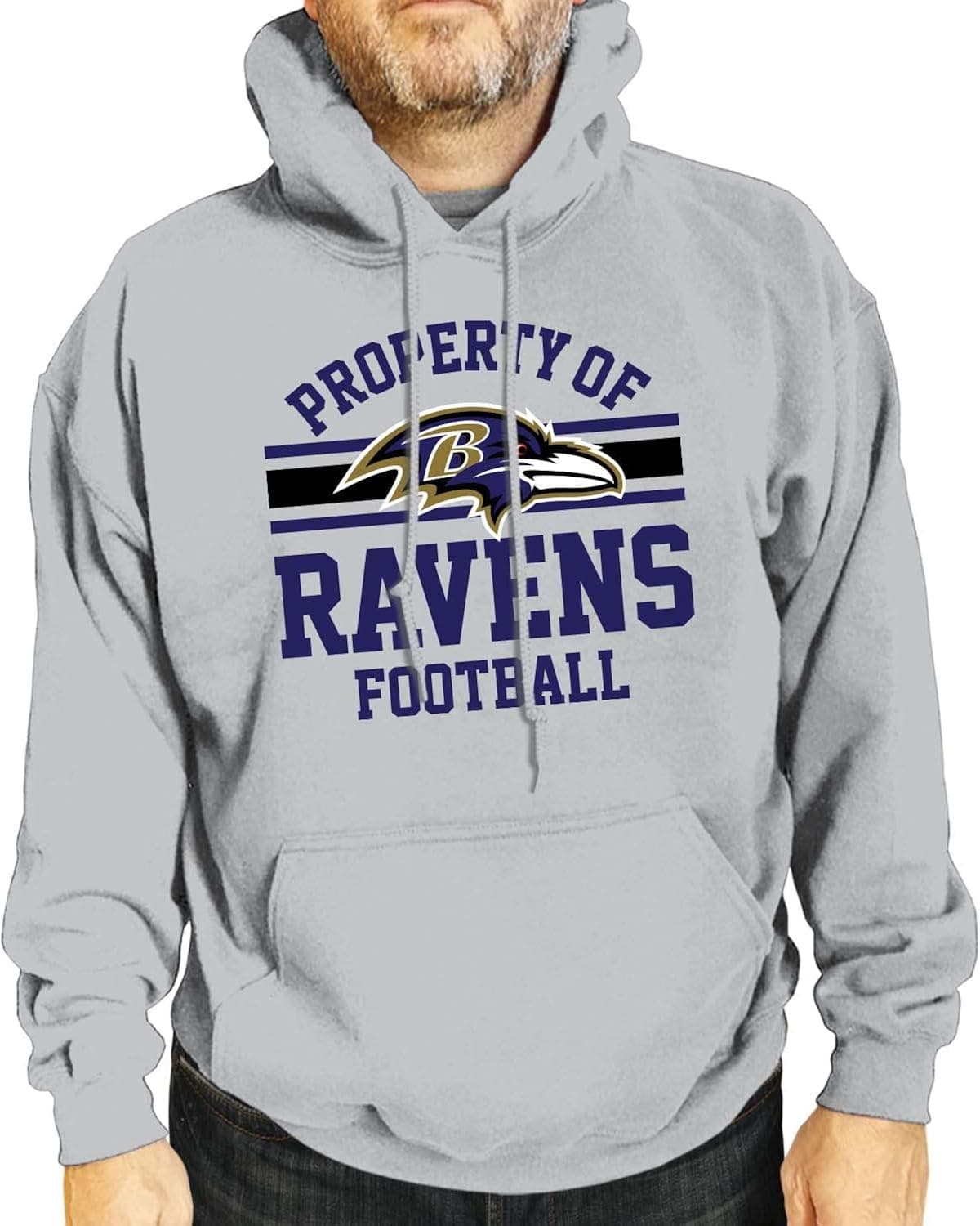 NFL Adult Property of Hooded Sweatshirt, Team Apparel, Fleece Pullover Hoodie for Men and Women