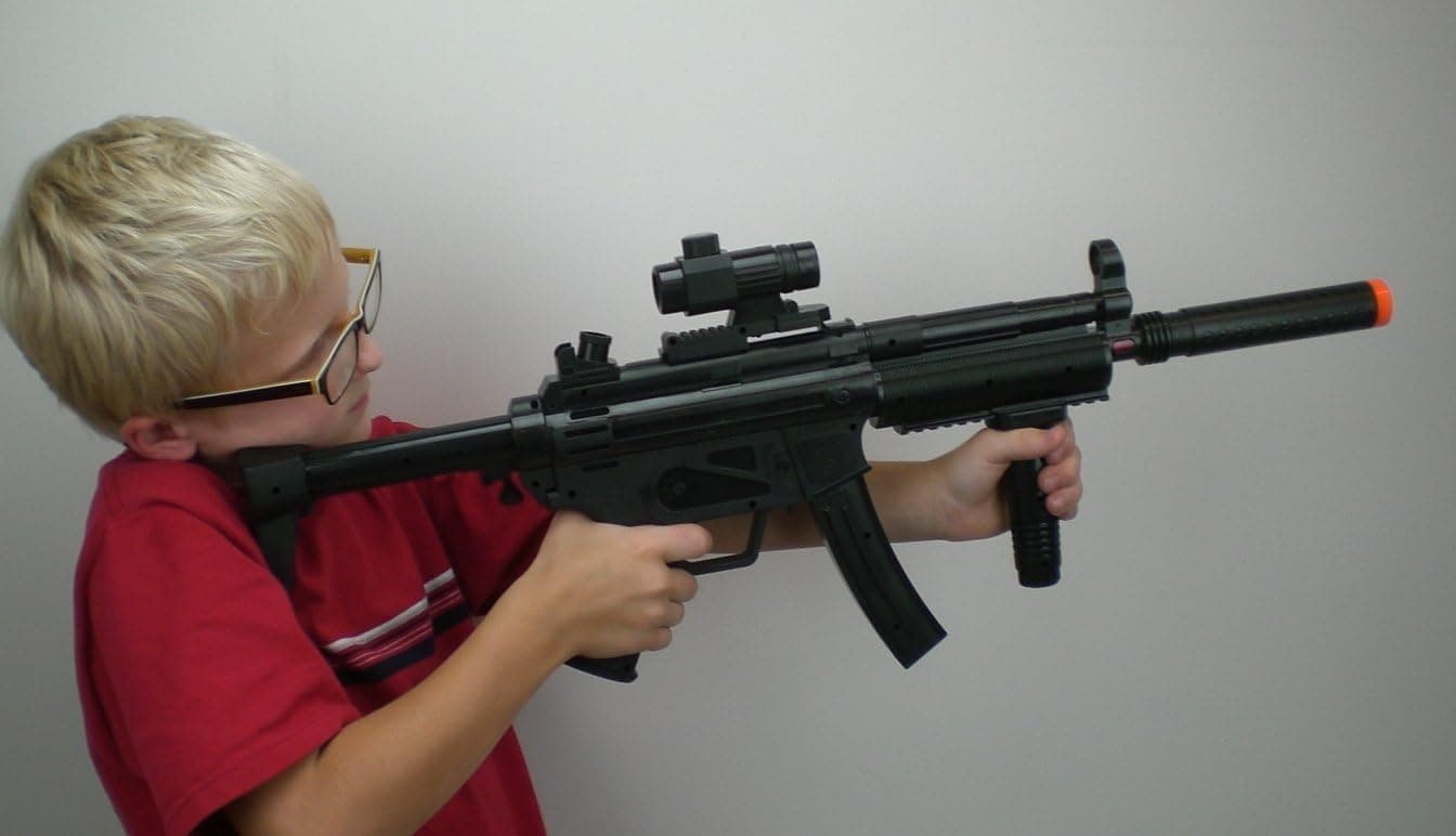 8013 Police Swat Team Colt Mp5 Toy Gun Tactical Assault Rifle Battery Operated Sub Machine Gun with Lights and Sound