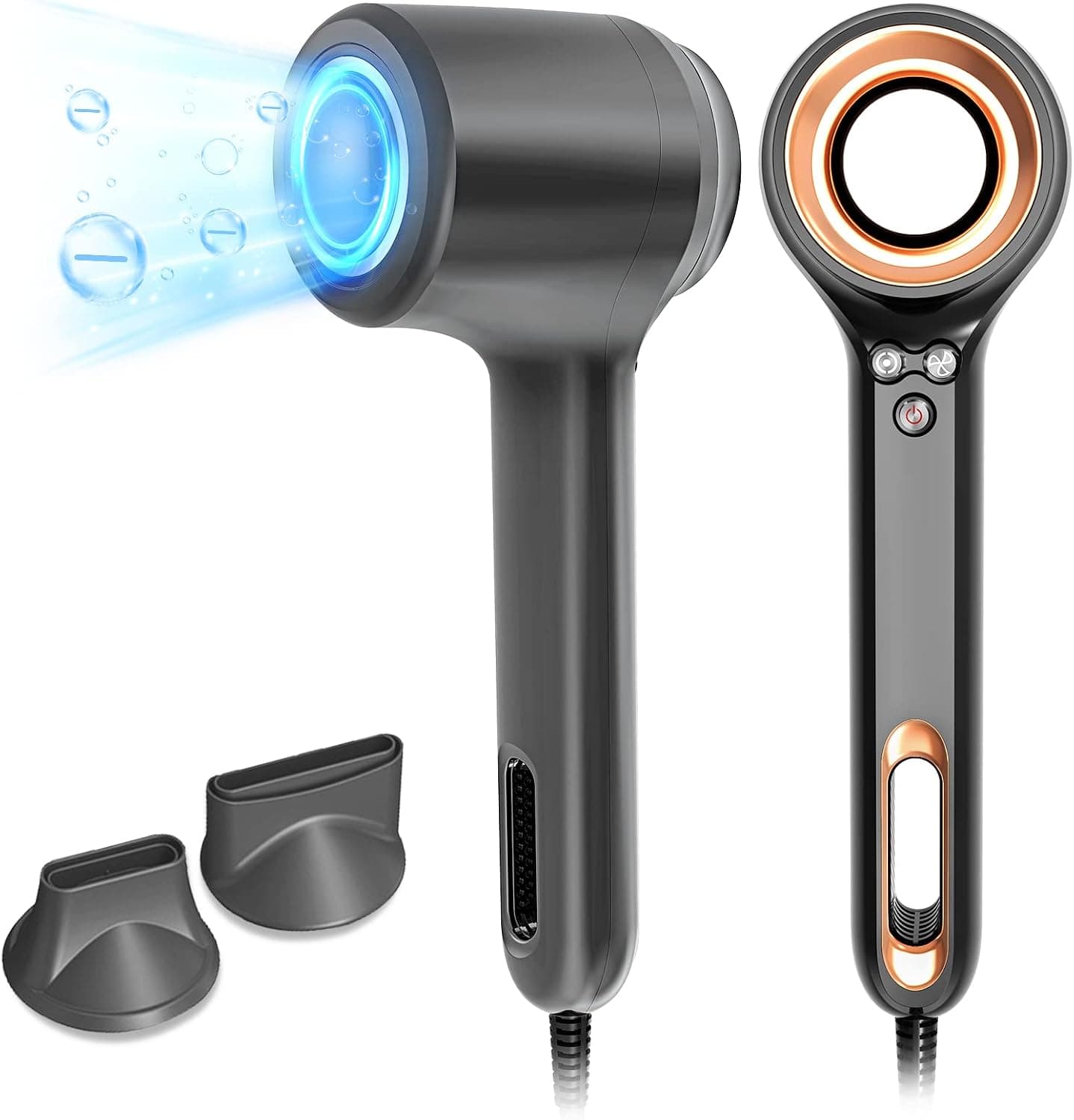 Hair Dryer, 1400W Professional Ionic Blow Dryer for Fast Drying, Hair Blow Dryer Constant Temperature Without Damaging Hair, 3 Heating/3 Speed, 2 Magnetic Nozzles for Home Salon Travel Women Men