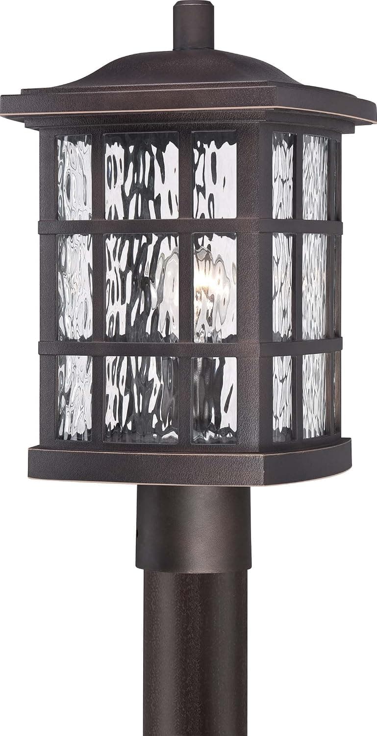 Quoizel SNN9009PN Stonington Outdoor Post Lantern, 1-Light, 100 Watt, Palladian Bronze (17"H x 10"W)