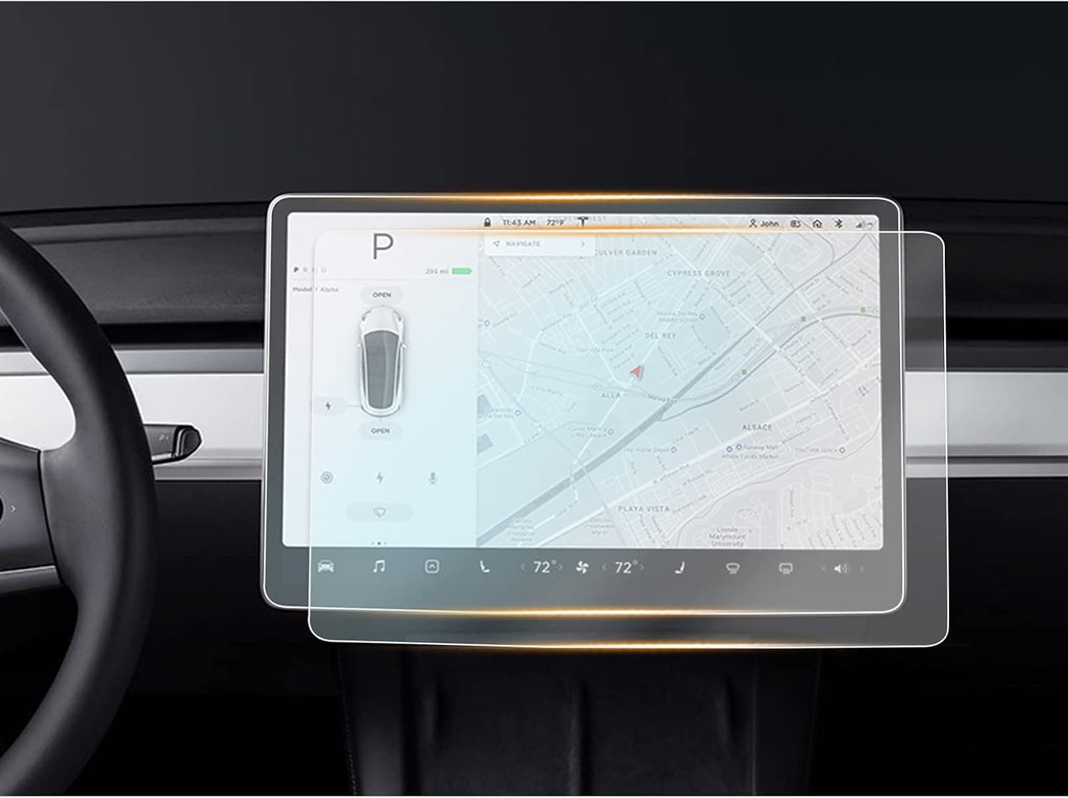 YEE PIN Model 3 Center Screen Protector for 2020 Model Y 2018 2019 2020 Model 3 15" Center Control Touchscreen, High Clarity Nano Protective Film [2 PCS]