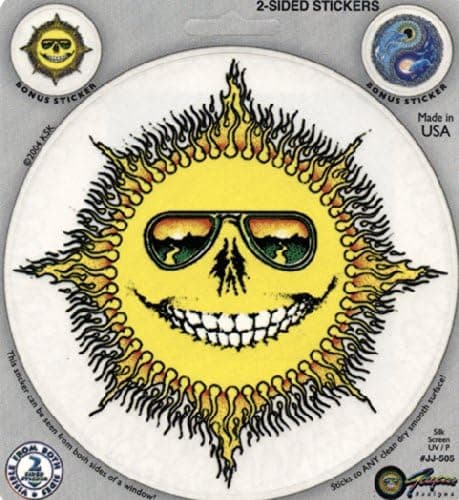 Peacemonger Jerry Jaspar Smiling Skeleton Sun Grateful Dead Art Decal Window Sticker