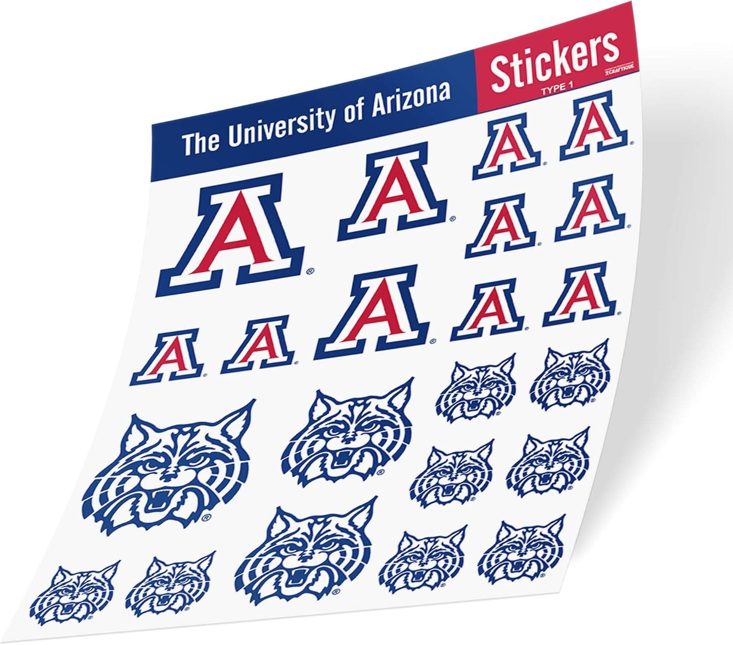 University of Arizona Sticker UA Wildcats Stickers Vinyl Decals Laptop Water Bottle Car Scrapbook T1 (Type 1 - C)