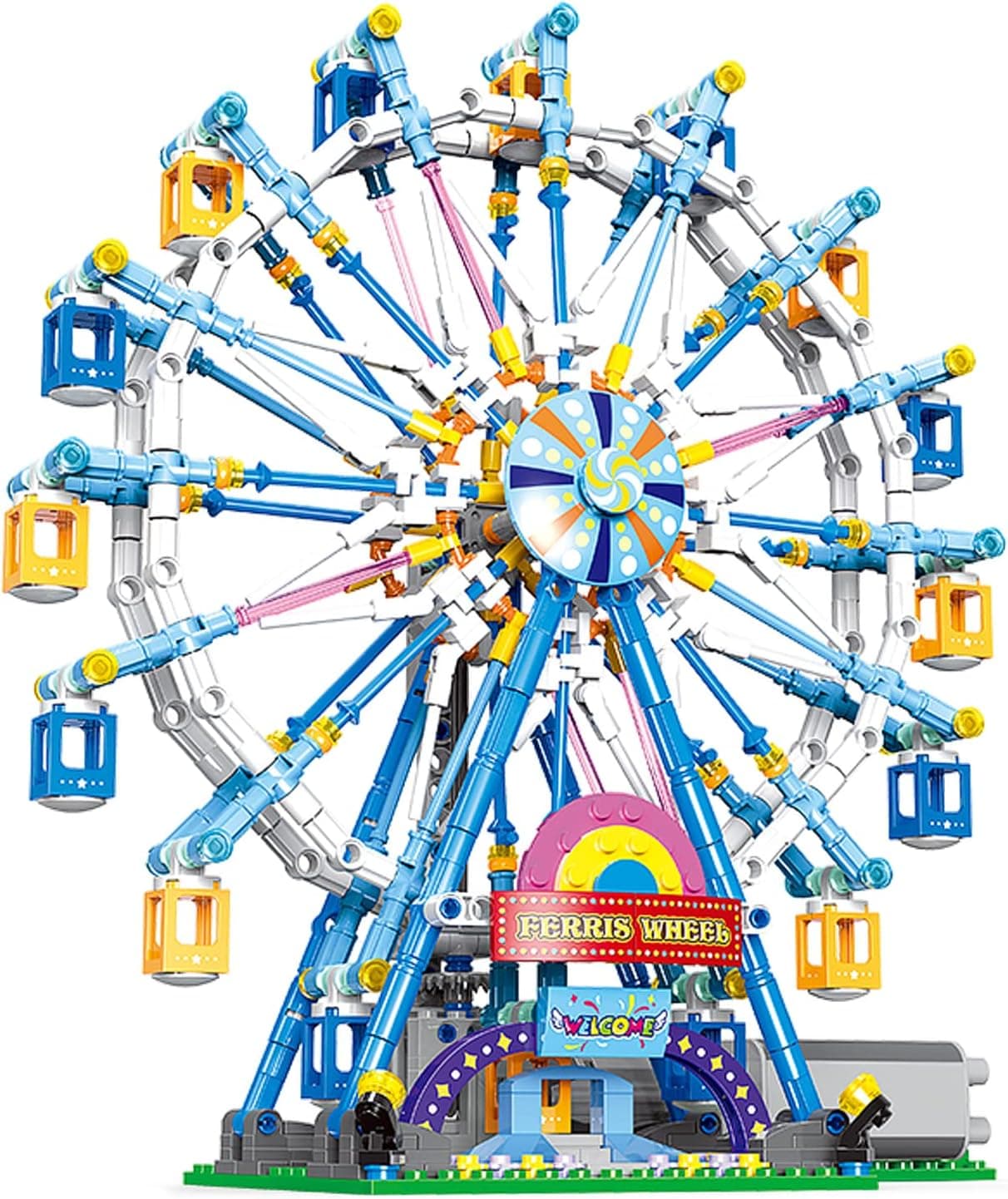 2023 New Rotating Ferris Wheel Building Blocks Set Toy with Lighting Kit（879pcs）, Carnival Amusement Park Construction Kits for Kids, Birthday Gift for Age 8 9 10 11 12 Years Old Boy Girl