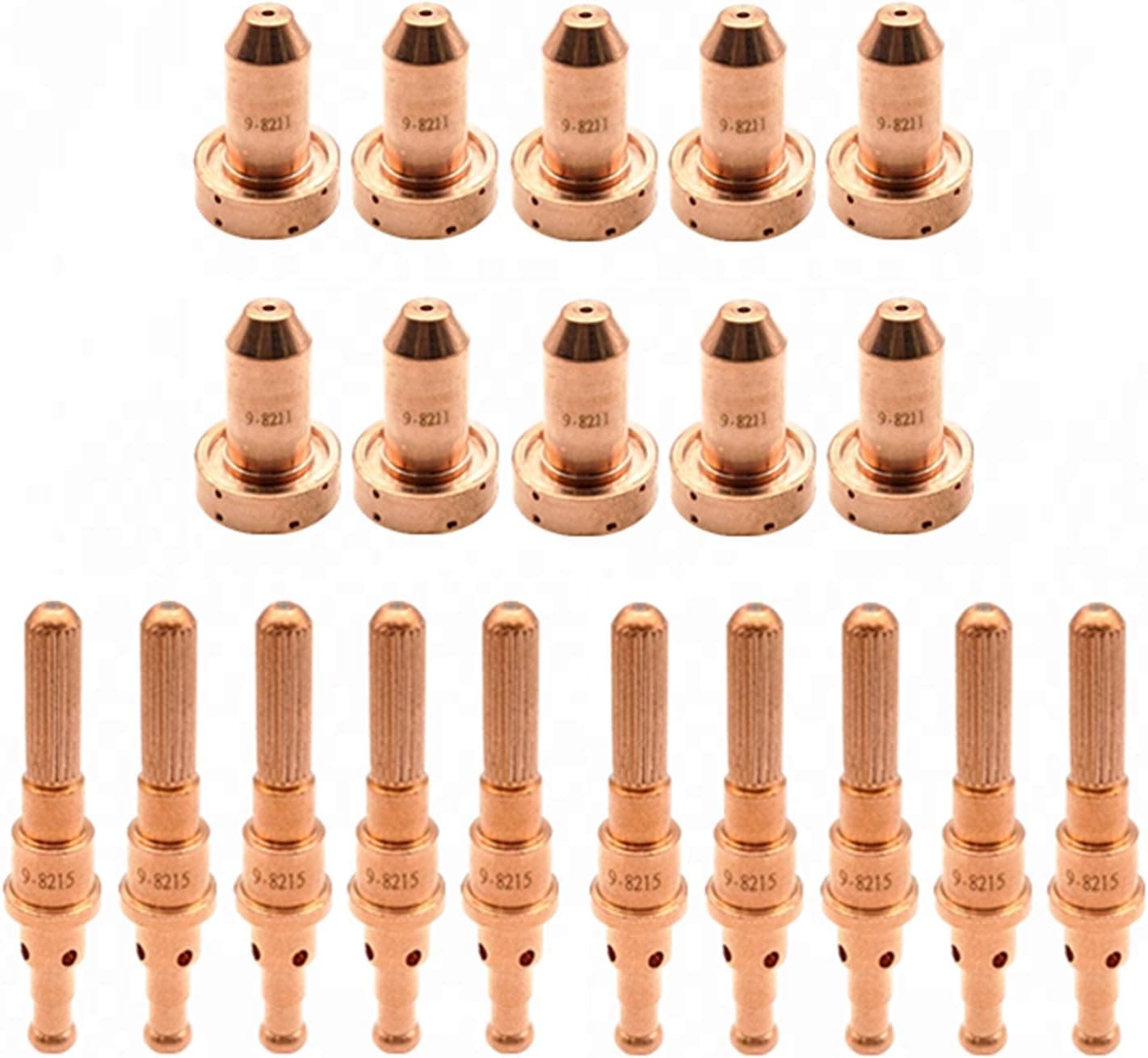 Donwind 10pcs 9-8215 Electrode & 10pcs 9-8211 Nozzle 80A Tip Fit Thermal Dynamics Plasma Cutting SL60 SL100 Torch