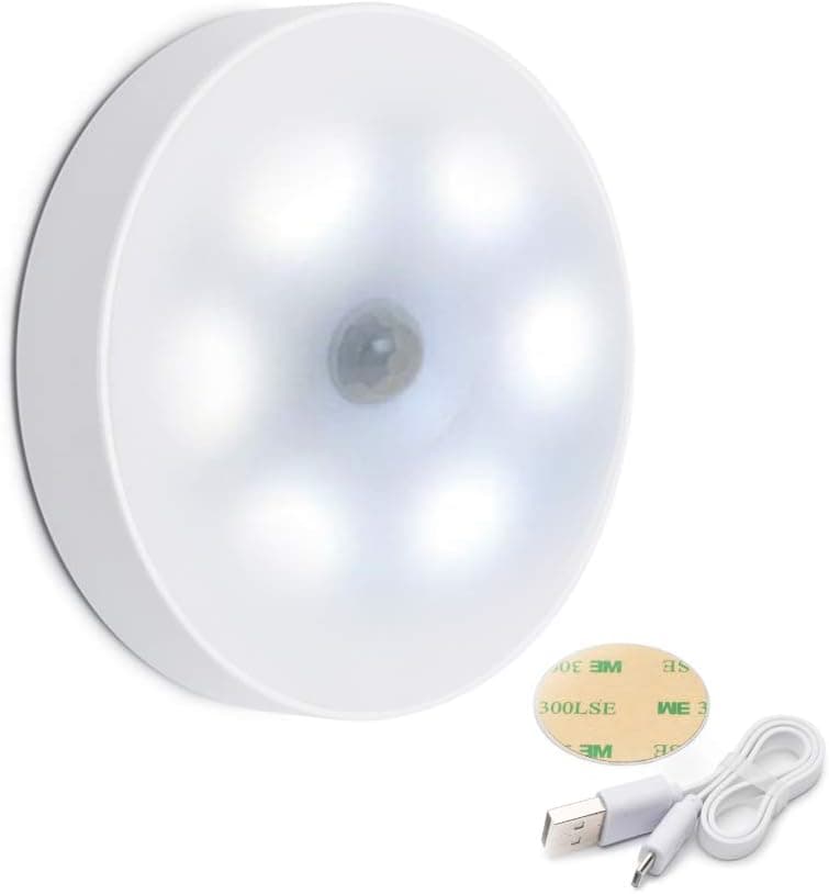 LED Night Light Motion Sensor Battery Operated NightLights for Bedroom Kitchen Hallway Corridors Stairs Bathroom Nightstands for Family Bars Dormitorie