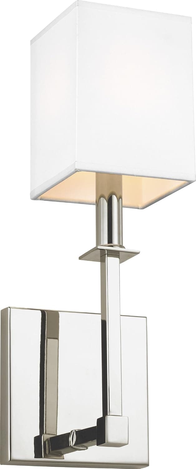 Feiss WB1872PN Quinn Wall Sconce Lighting, Chrome, 1-Light (5"W x 15"H) 60watts