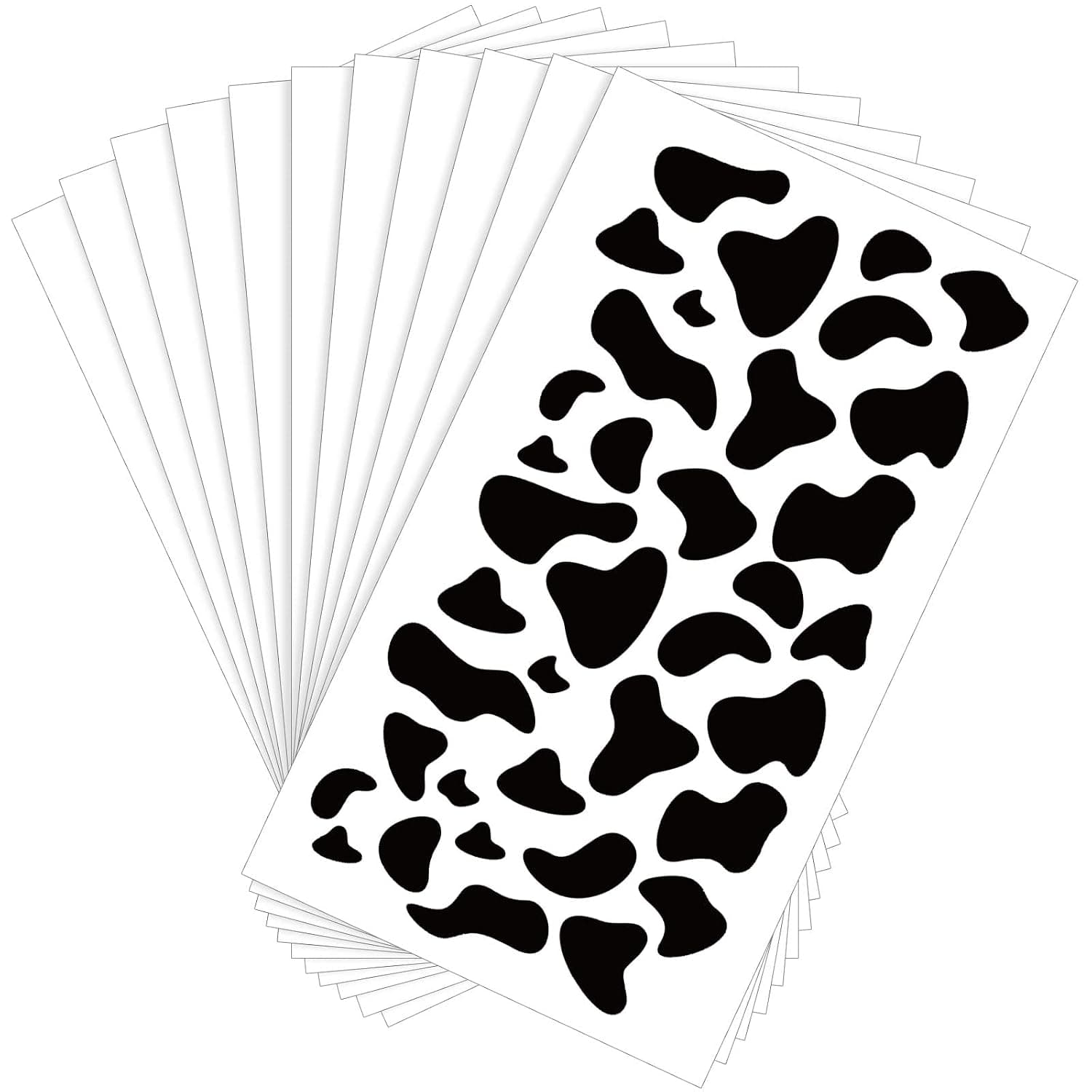 15 Sheets Cow Temporary Tattoos Cow Print Tattoo Stickers Waterproof Face Cow Stickers Fake Tattoos for Kids Cowgirl Western Cowboy Farm Party Favors Cow Decor Accessories Decoration, Black and White