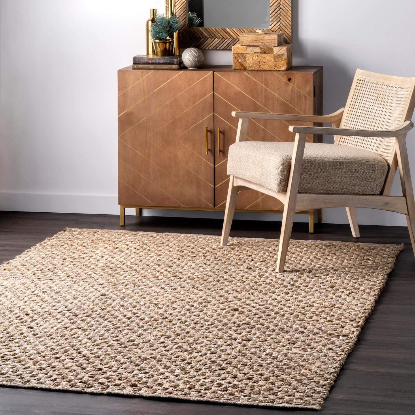 nuLOOM Tessie Flatweave Jute Area Rug, 5' x 8', Natural