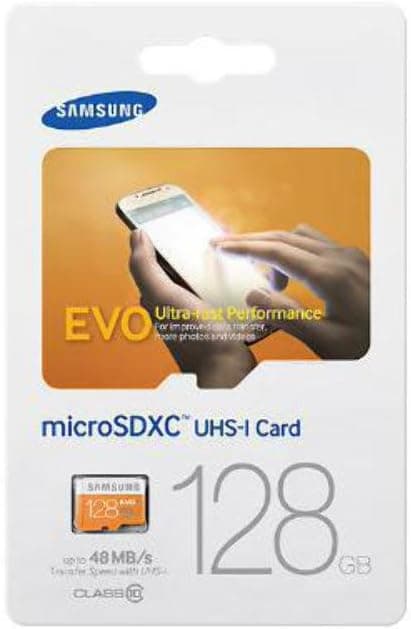 SAMSUNG 128GB EVO microSDXC CL10 UHS-1 Memory Card (Transfer up to 48MB/sec)