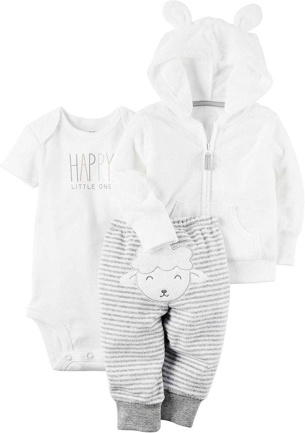 Carter's Baby 3 Piece Happy Baby Set 12 Months White