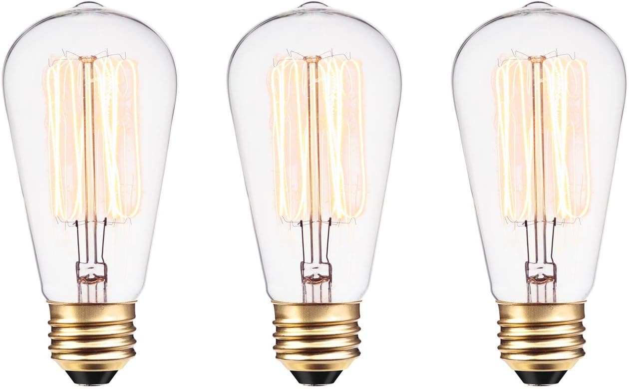 Globe Electric 31321 Vintage Designer Light Bulb, 3 Count (Pack of 1), Cool White