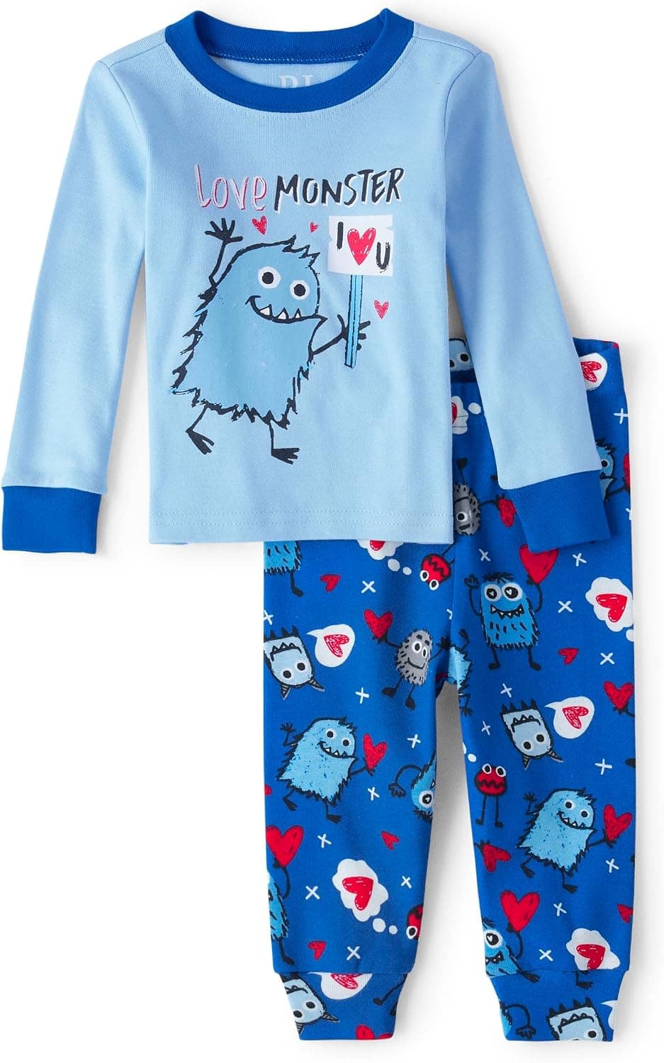 The Children's Place Boys' Long Sleeve Top and Pants Snug Fit 100% Cotton 2 Piece Pajama Sets