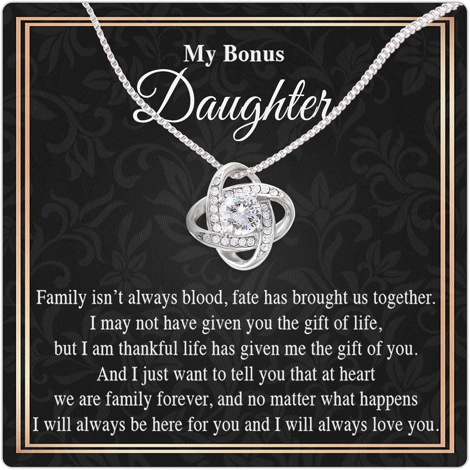 Bonus Daughter Gifts From Stepdad, Step Daughter Gifts From Stepmom, Stepdaughter Gifts From Stepdad, Father Stepdaughter Necklace, To My Bonus Daughter Necklaces, Christmas Gifts For Bonus Daughter
