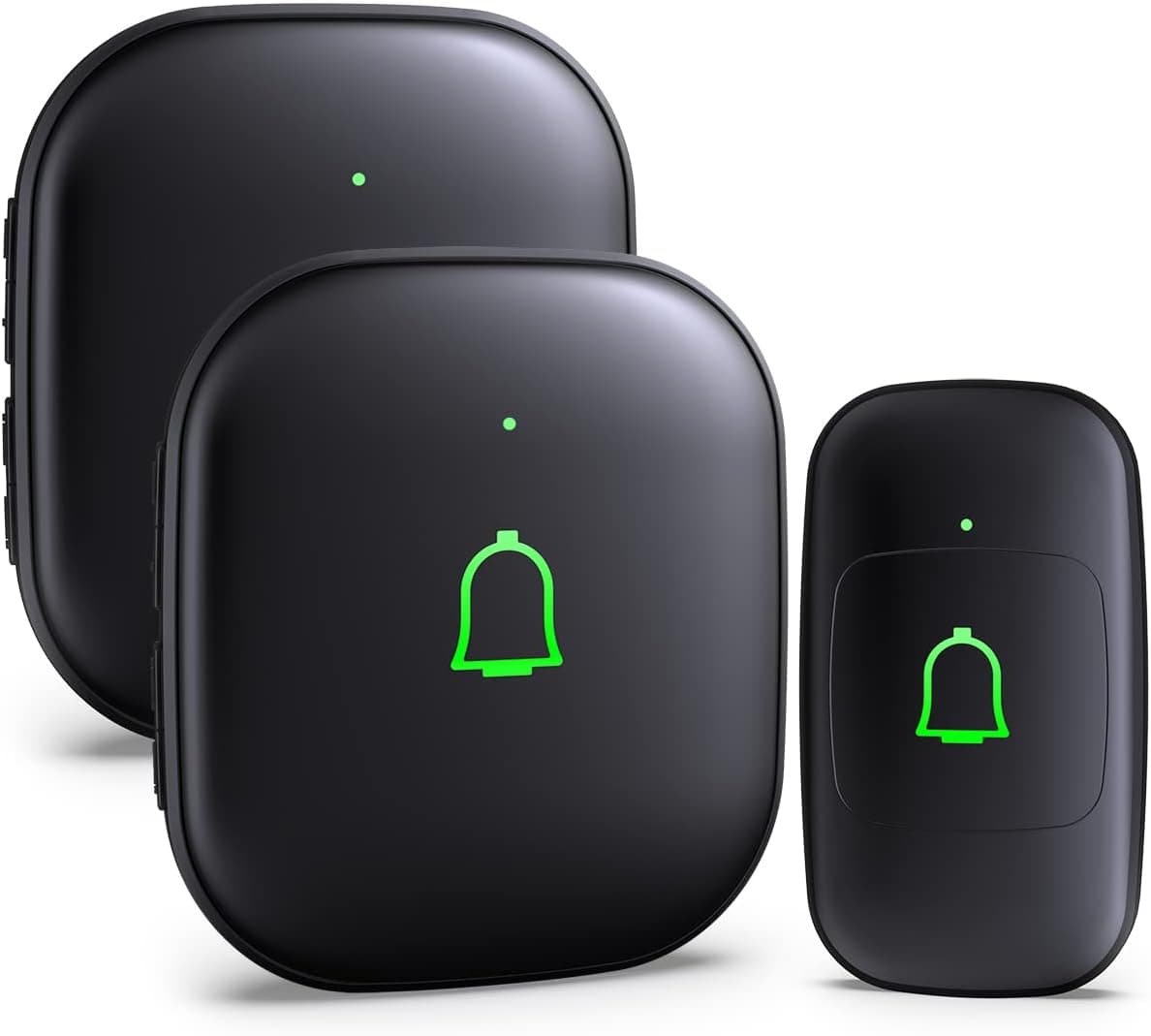 DoorKit Wireless Door Bell with Operating at over 1000 Feet IP66 Waterproof Doorbell Chime 7 Levels Adjustable Volume 32 Melodies 115 dB and LED Flashing for Classroom Home Bedroom