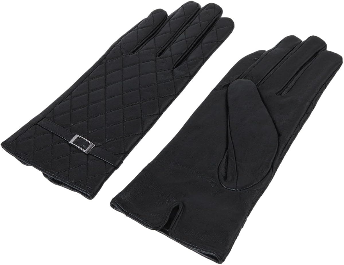 Premium Women's Quilted Winter Thermal Soft Leather Gloves - Diff Colors
