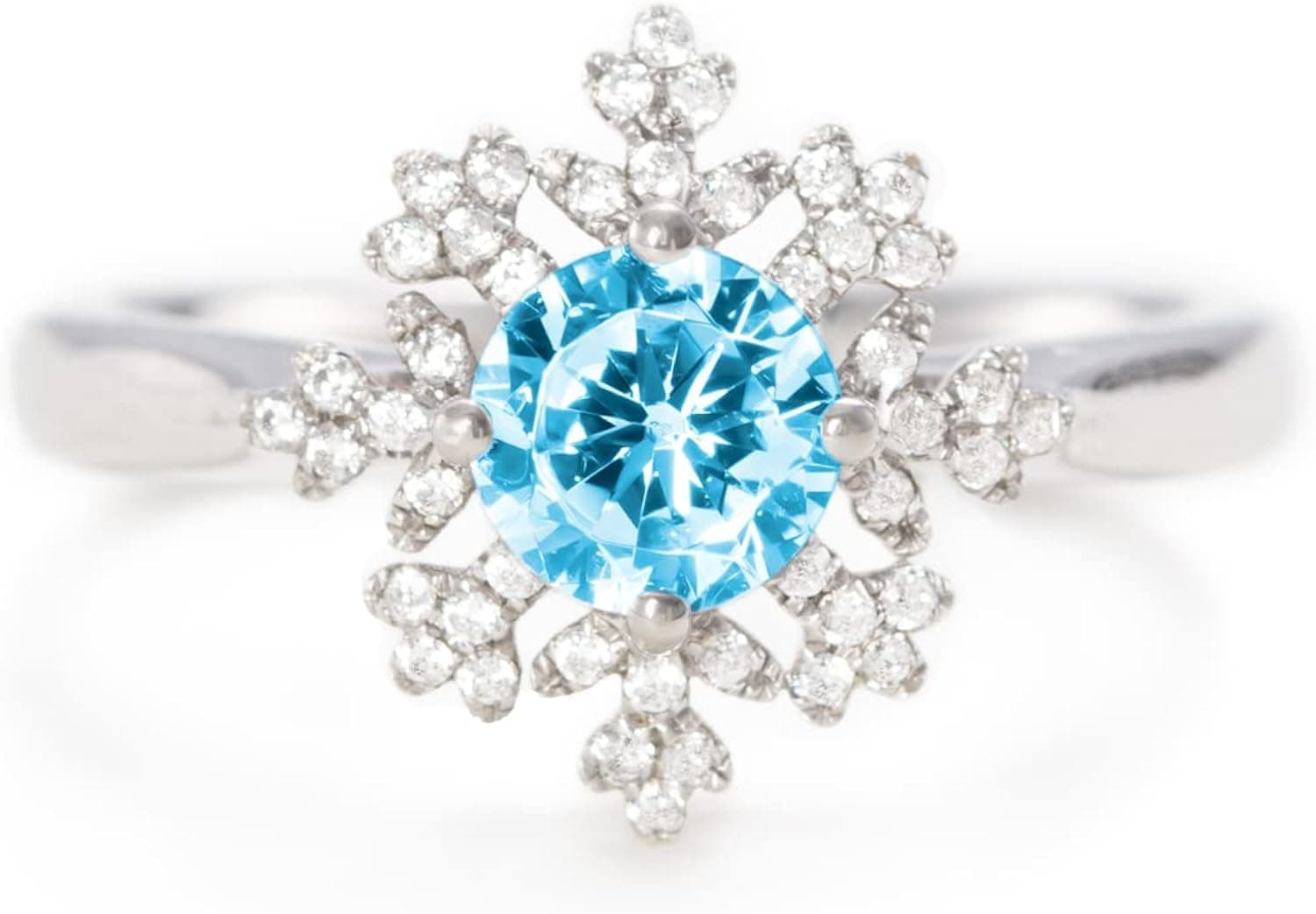 STORYJEWELLERY Snowflake Ring for Women, Silver Snowflake Ring for Girls, Christams Rings for Women, Birthday Christmas Valentines Snowflake Jewelry Gifts Rings for Girls