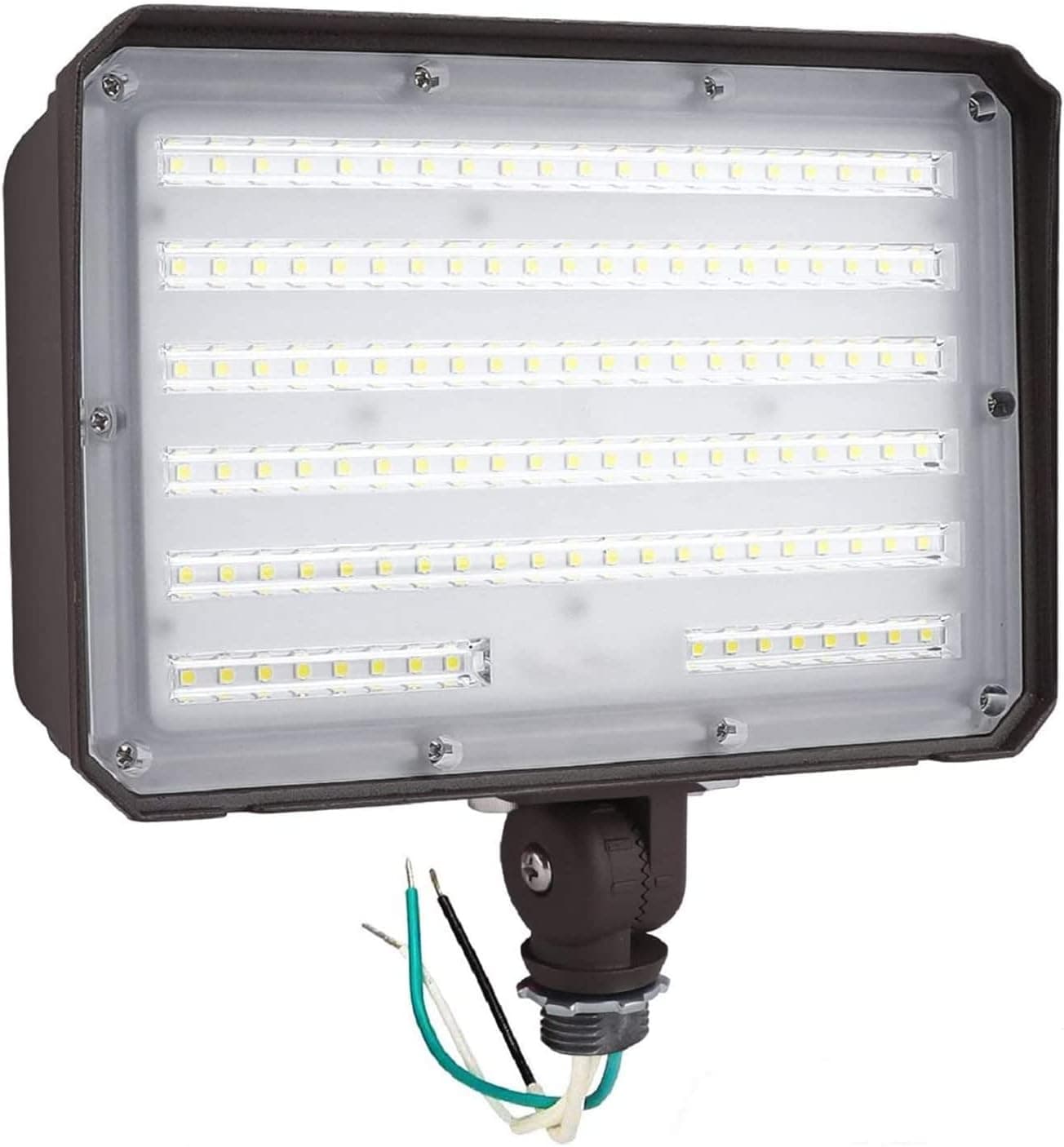 CINOTON 100W Outdoor LED Flood Light with Dusk to Dawn Sensor, 15000LM[500W HID/HPS Equiv.] IP65 Waterproof Security Wall Lighting Fixture with 180°Knuckle for Workshop 5000K Daylight UL Listed 1 Pack
