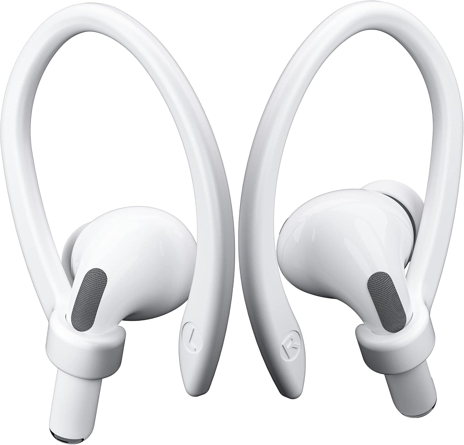 ICARERSPACE 2 Pairs AirPods Ear Hooks for AirPods Pro 2, AirPods Pro, AirPods 3, 2 & 1, Upgraded Anti Slip Sports Clip Hooks for AirPods 1, 2, 3, Pro and Pro 2 – White