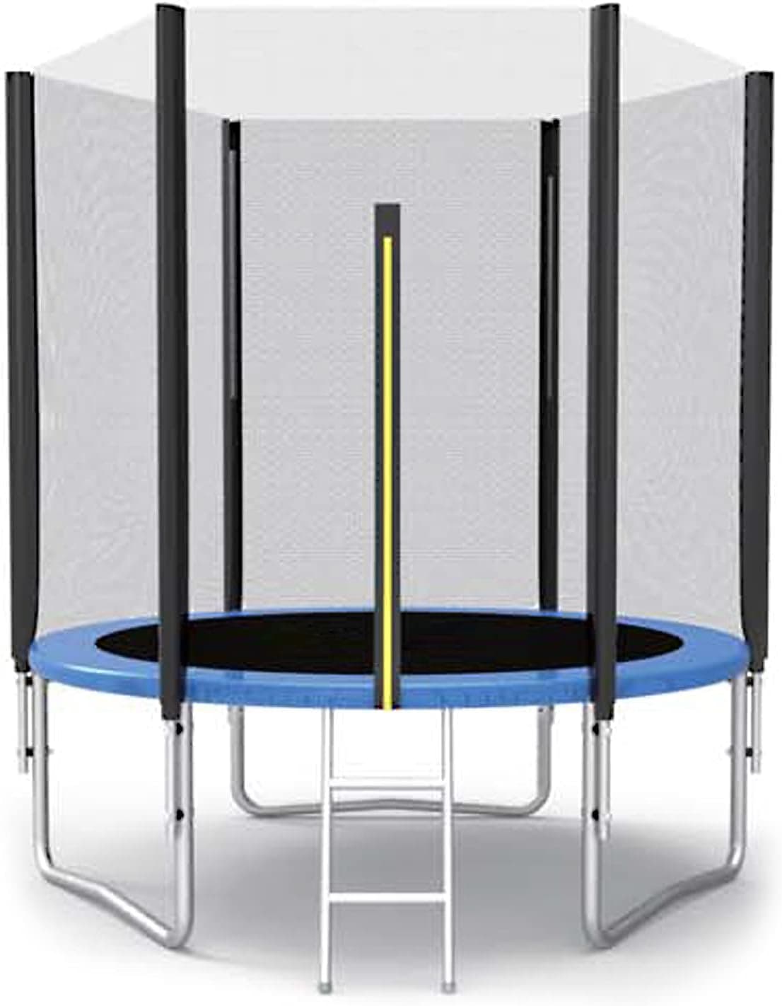 EDOSTORY Trampoline for Kids , 8FT Trampolines with Enclosure Net Ladder and Rain Cover, ASTM Approved Round Jumping Table Combo 400 LBS Weight Capacity for Kids Adults Outdoor