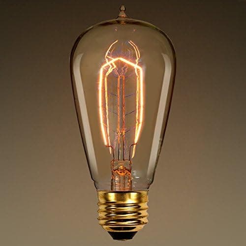 40 Watt - Vintage Antique Light Bulb - 1900 Edison Style - 5.38 in. Length - Hairpin Style Filament - Multiple Supports - Clear