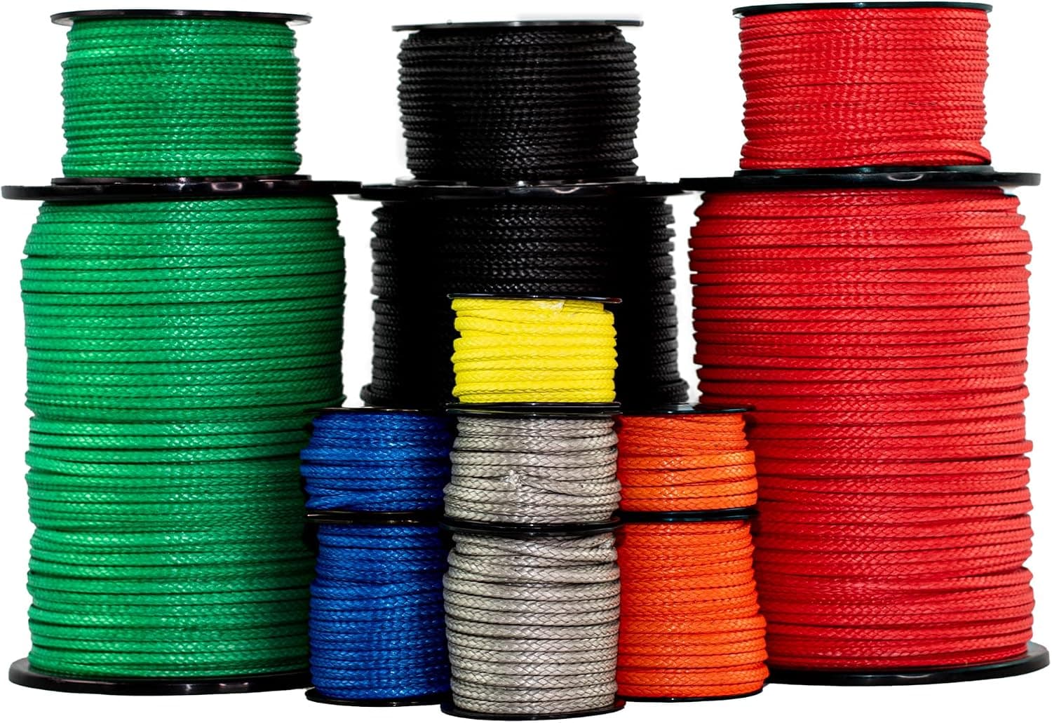 SGT KNOTS Hollow Braid HMPE Rope for Arborists, Boating, Camping, Crafting, Cord, Indoor and Outdoor, Lifting Slings and More (1/4", 25ft, Black)