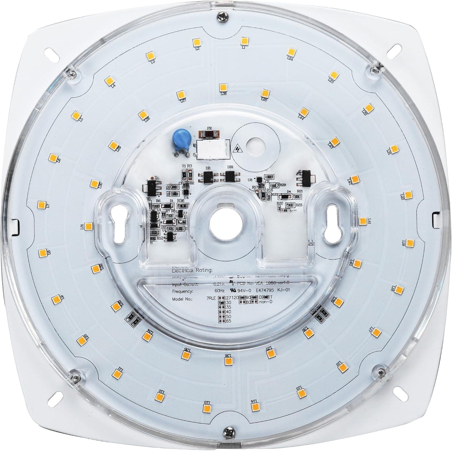 Silverlite 277V Non Dimmable LED Retrofit Kit Light Engine for Commercial Lighting Ceiling Flush,Ceiling Fan Light,Pendant,Lantern,7",28W,3000K,2800LM,120V,CRI80,8.39" Corner to Corner