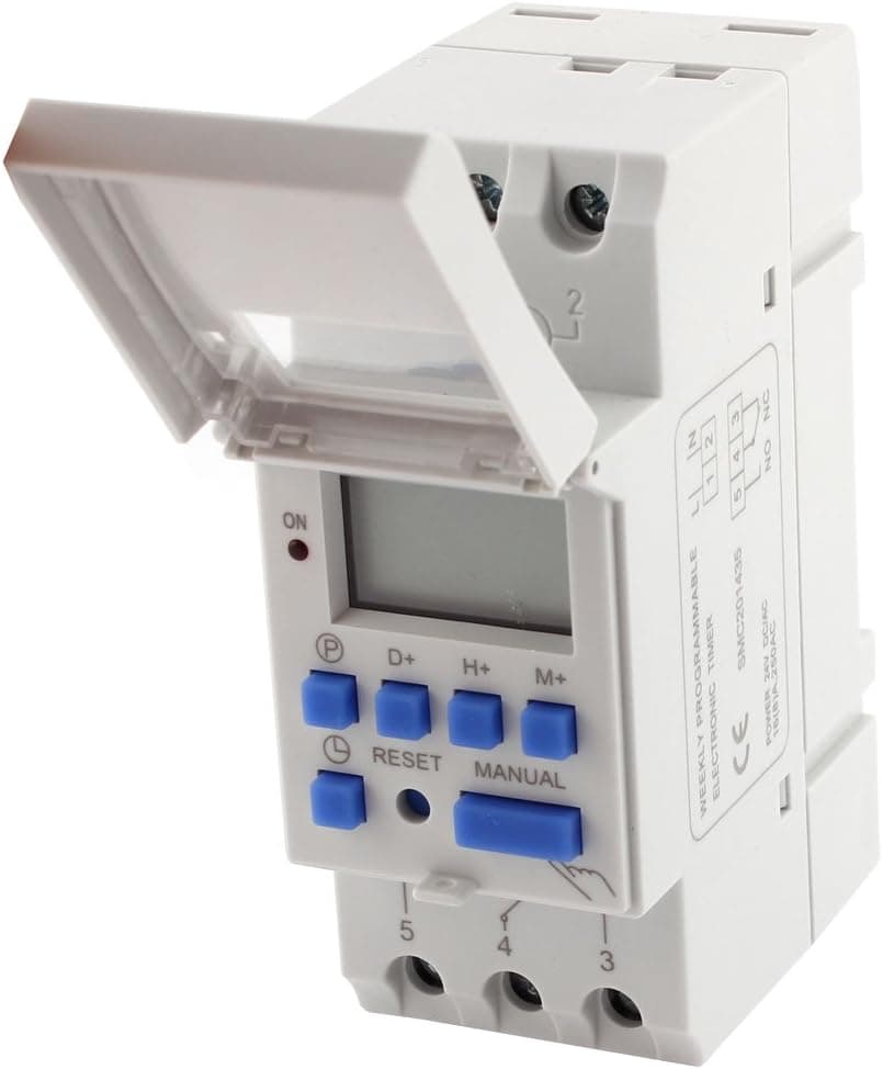 uxcell THC15A DC 24V Digital LCD Weekly Programmable Timer Time Relay Switch