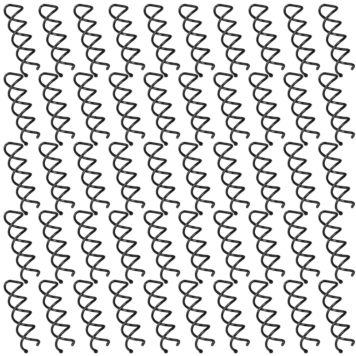 50PCS Spiral Hair Pins, FANDAMEI Spin Pins Non-Scratch Round Tips, Twist Screw Hair Pin for Women Bun Hair Style DIY, Spiral Bobby Pins Black