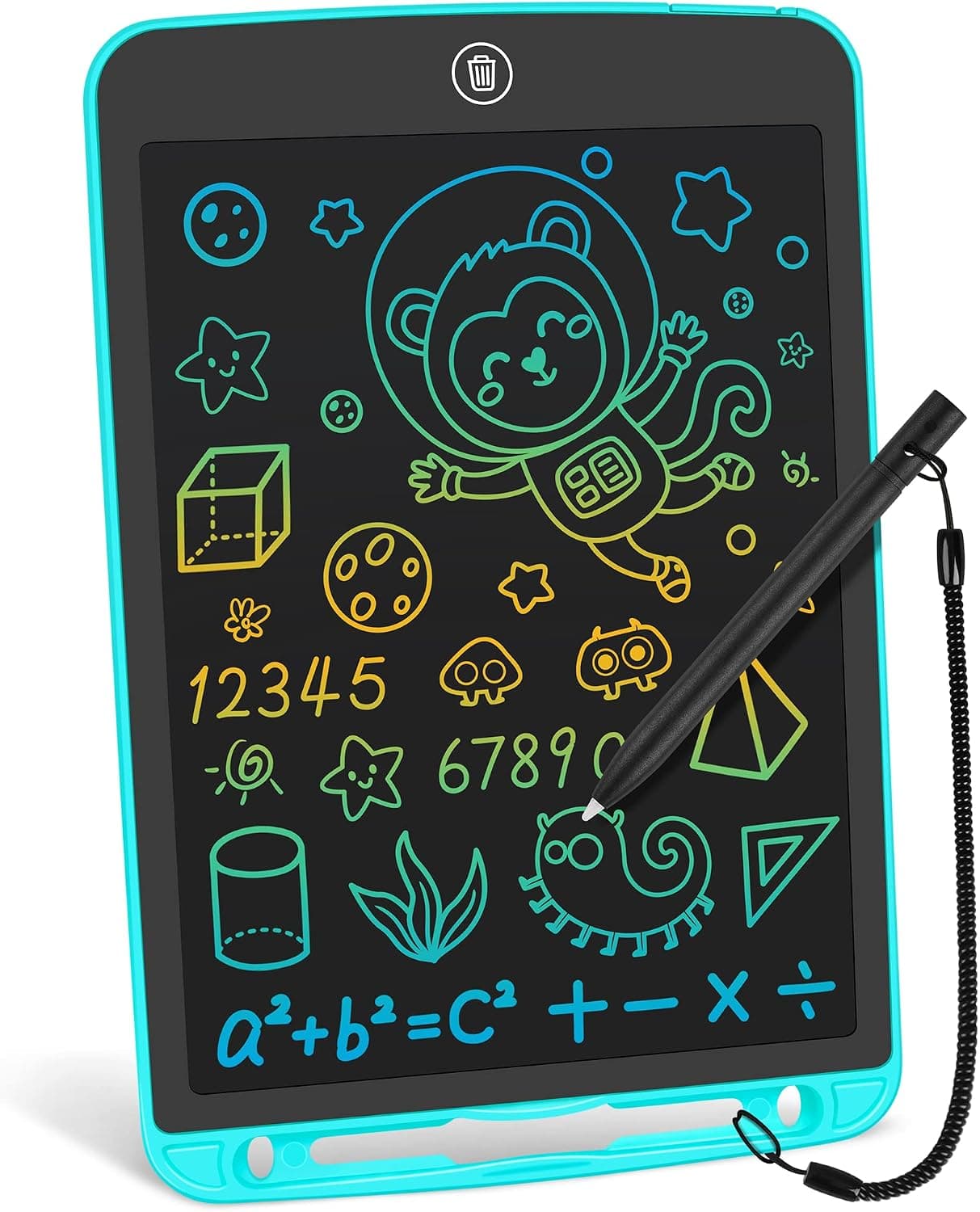 LCD Writing Board 10-inch Children's Graffiti Board, Color Drawing Board, erasable Electronic Drawing Board, Children's Educational Learning Toy 3 4 5 6-Year-Old boy and Girl Gift (Blue)