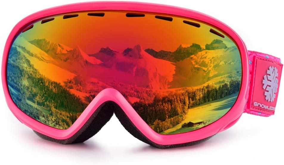 HUBO SPORTS Kids Ski Goggles, Youth Skiing Goggles, Double Lens Anti Fog 100% UV Protection