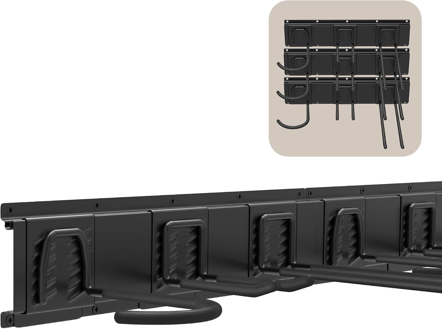 ORASANT Garage Storage System, 12PCS Garage Hooks and Slide Rails, Heavy Duty Steel Garage Storage Hooks for Organizing Power Tools, Ladders, Bulk Items, Bikes, Chairs¡­