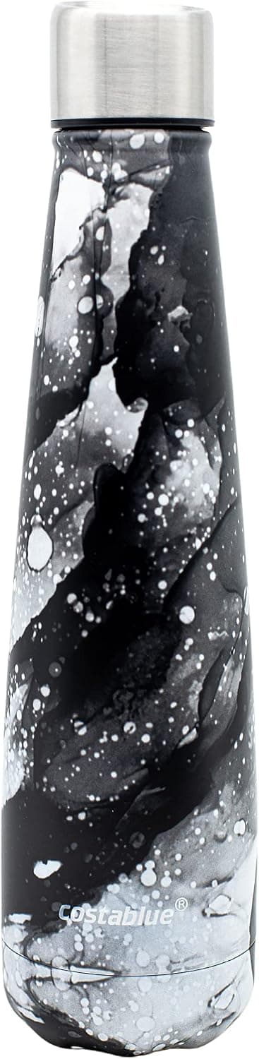 Costablue Insulated Water Bottle - On-The-Go Refillable Stainless Steel Water Bottles For Adults, Reusable Thermos Travel Tumbler With Leak-proof Lid For Hot & Cold Beverages (17Oz. Ligth Charcoal)