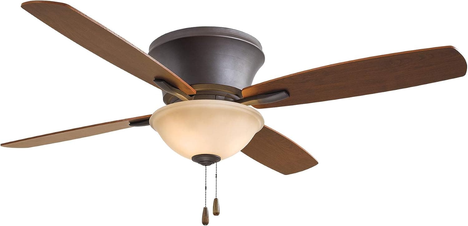 Minka-Aire F533-ORB Mojo II Flush Mount 52 Inch Ceiling Fan Pull Chain in Oil Rubbed Bronze Finish