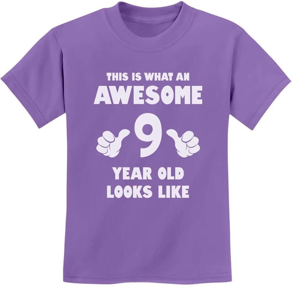 Awesome 9 Year Old 9th Birthday Shirt Gifts for Girls Boys Youth Kids T-Shirt