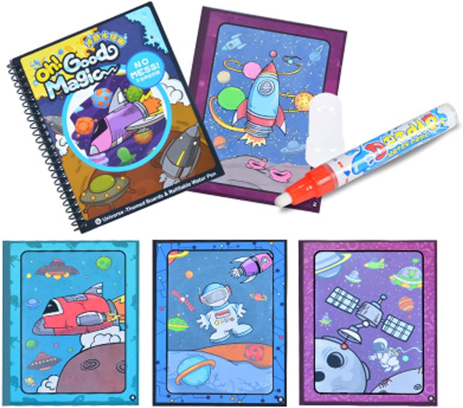 Little Bado Magical Kids Water Educational Coloring Funny Activity Books for Kids with Water Pen Water no Mess Paint with Water Books for Toddlers 3 4 5 Years
