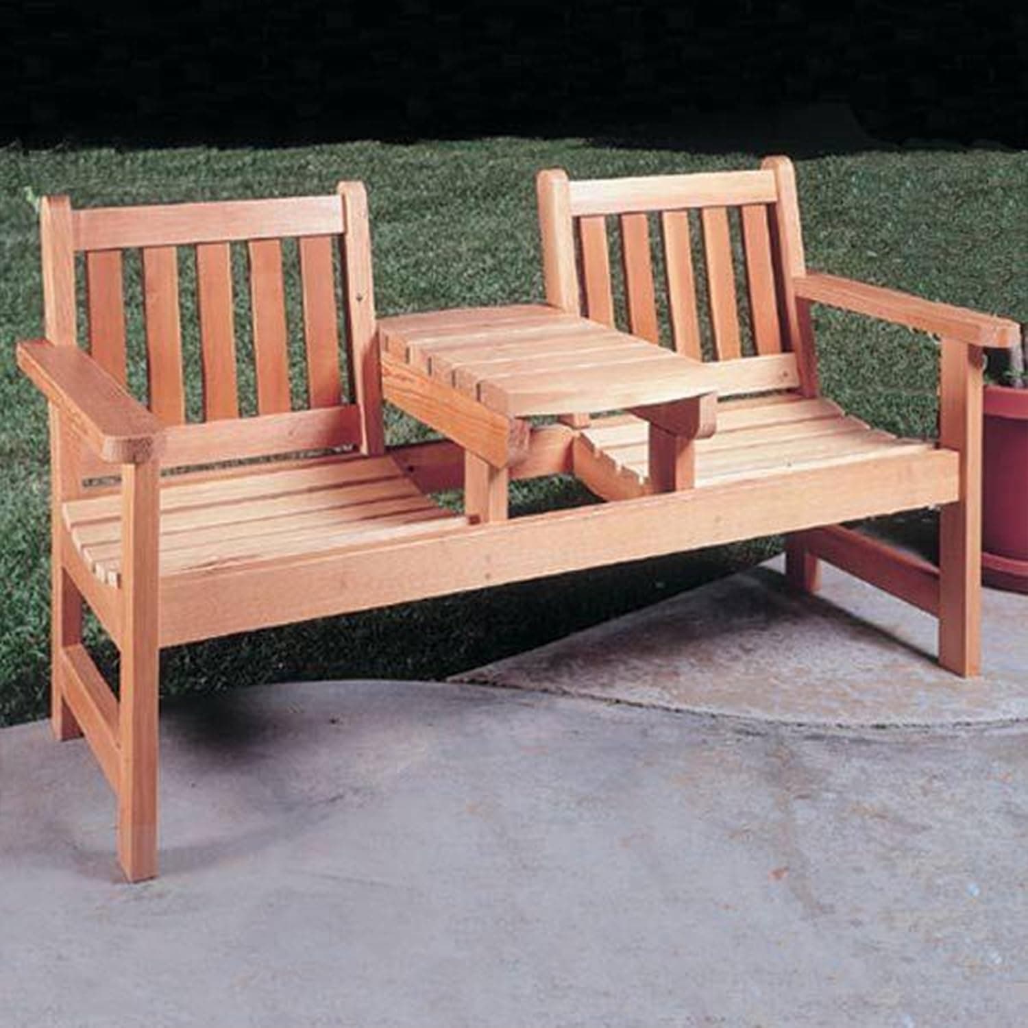Woodworking Project Paper Plan to Build Twin Seater Bench