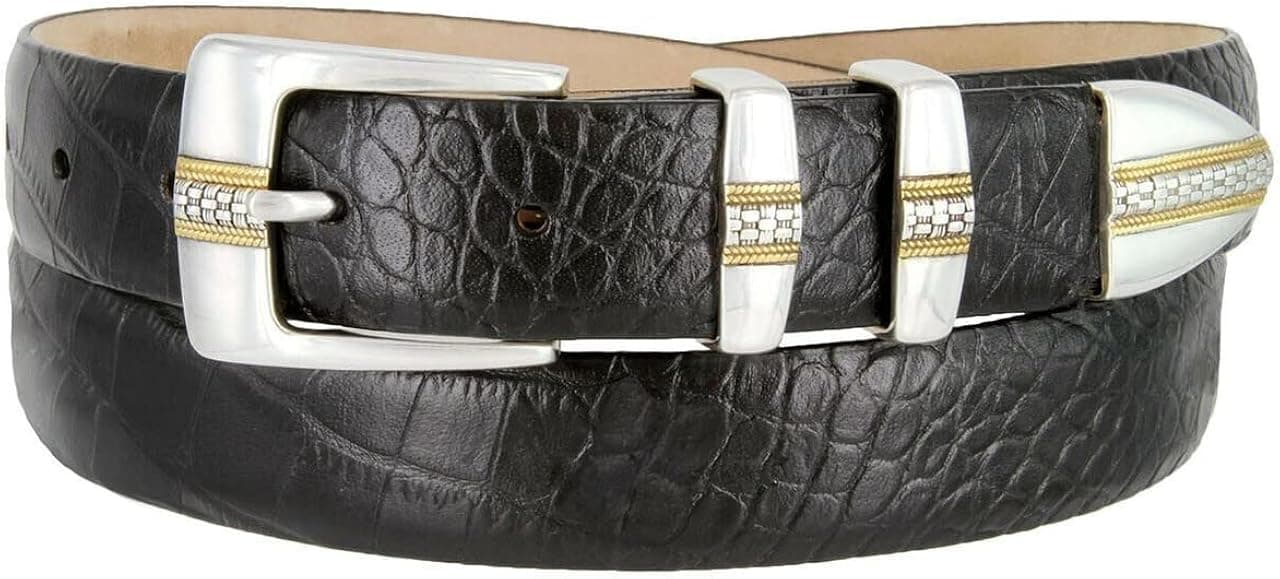 S5825 Italian Calfskin Genuine Leather Designer Golf Dress Belt 1-1/8"(30mm) Wide, Multi-Style Options