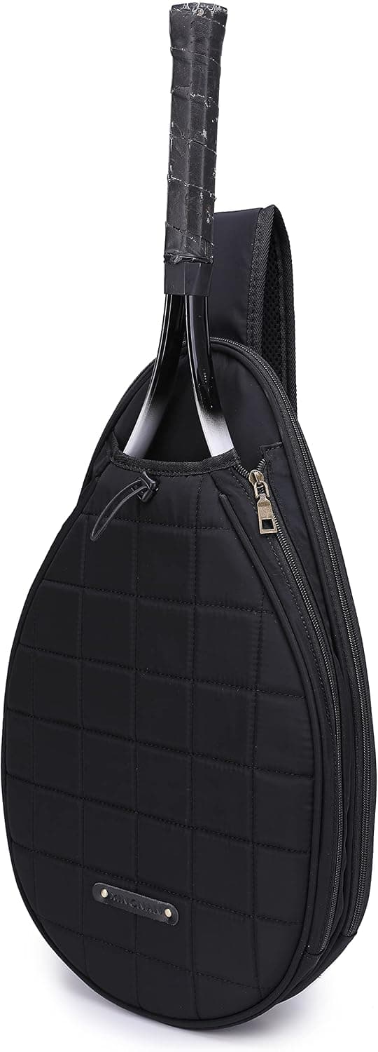 Rejolly Tennis Crossbody Bag Chest Shoulder Purse for Men Women Water Resistant Padded Quilted Sling Bag for Tennis Racket, Pickleball Paddles, Badminton Racquet