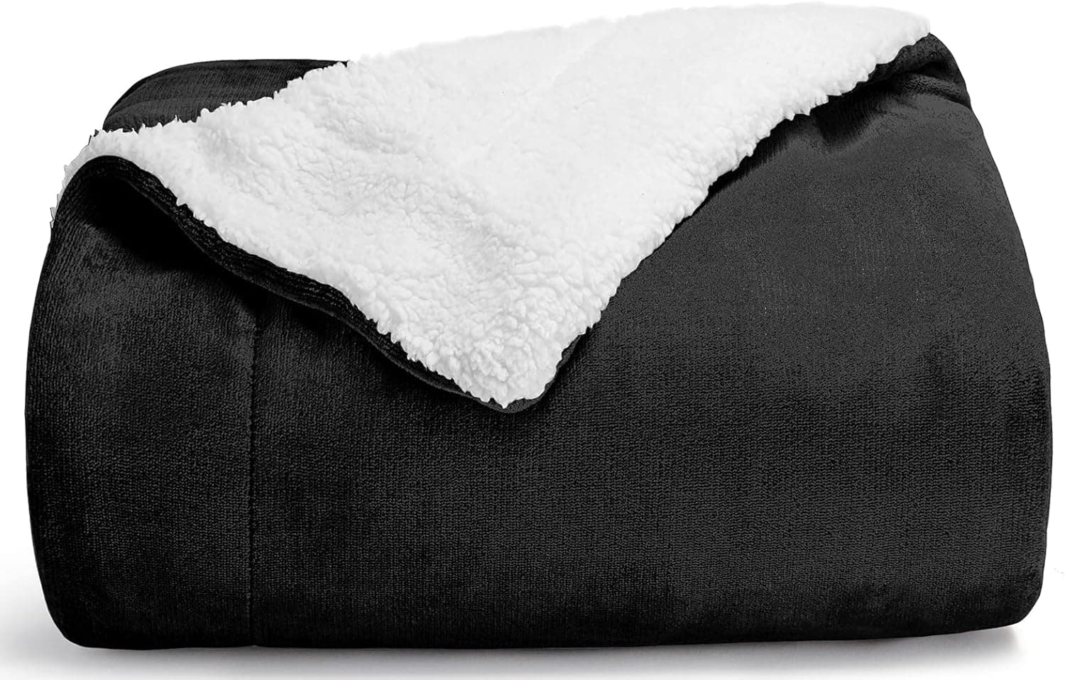 CozyLux Sherpa Fleece Blanket Throw Size Black 50" x 60" Soft Fuzzy Reversible Throws Cozy Warm Thick Plush Blankets Luxury Microfiber Winter Bed Blanket for Camping Couch Sofa Chair