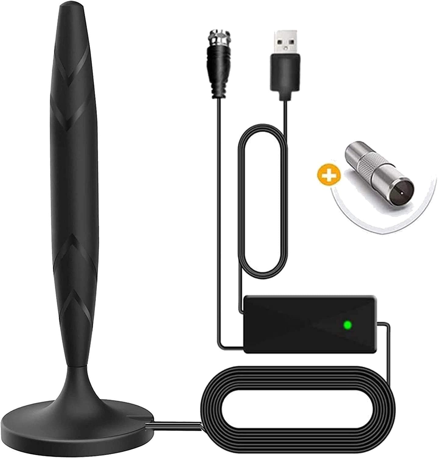 [Newest 2020] Amplified HD Digital Indoor Smart TV Antenna – 60 120 Miles Range Support 4K 1080p and Older TV's Powerful HDTV Best Amplifier Signal Booster – 9.8ft Coax Cable/USB Power Adapter