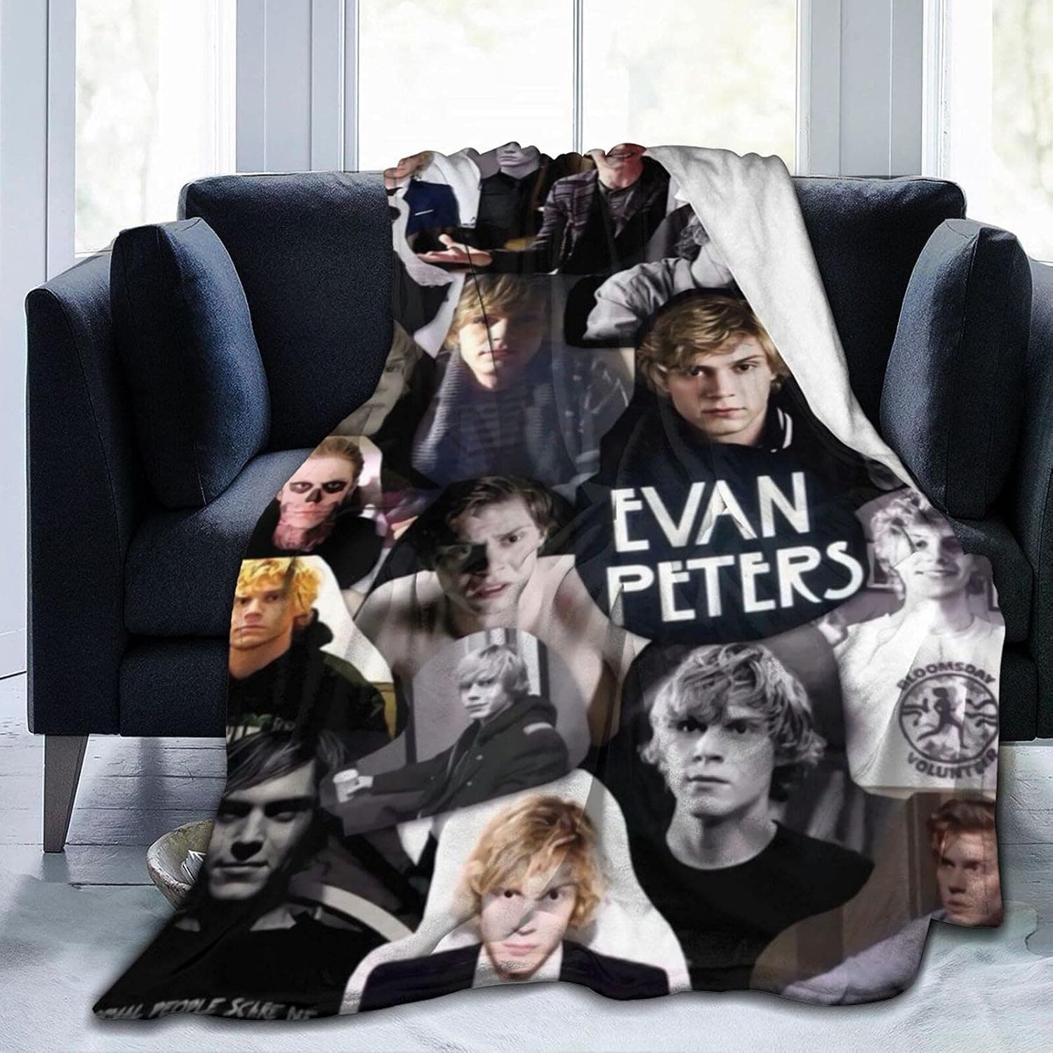 Blanket Evan Peters Soft Warm Fluffy Lightweight Blanket for Throws Blankets All Season for Bedroom Living Room (60"x50")