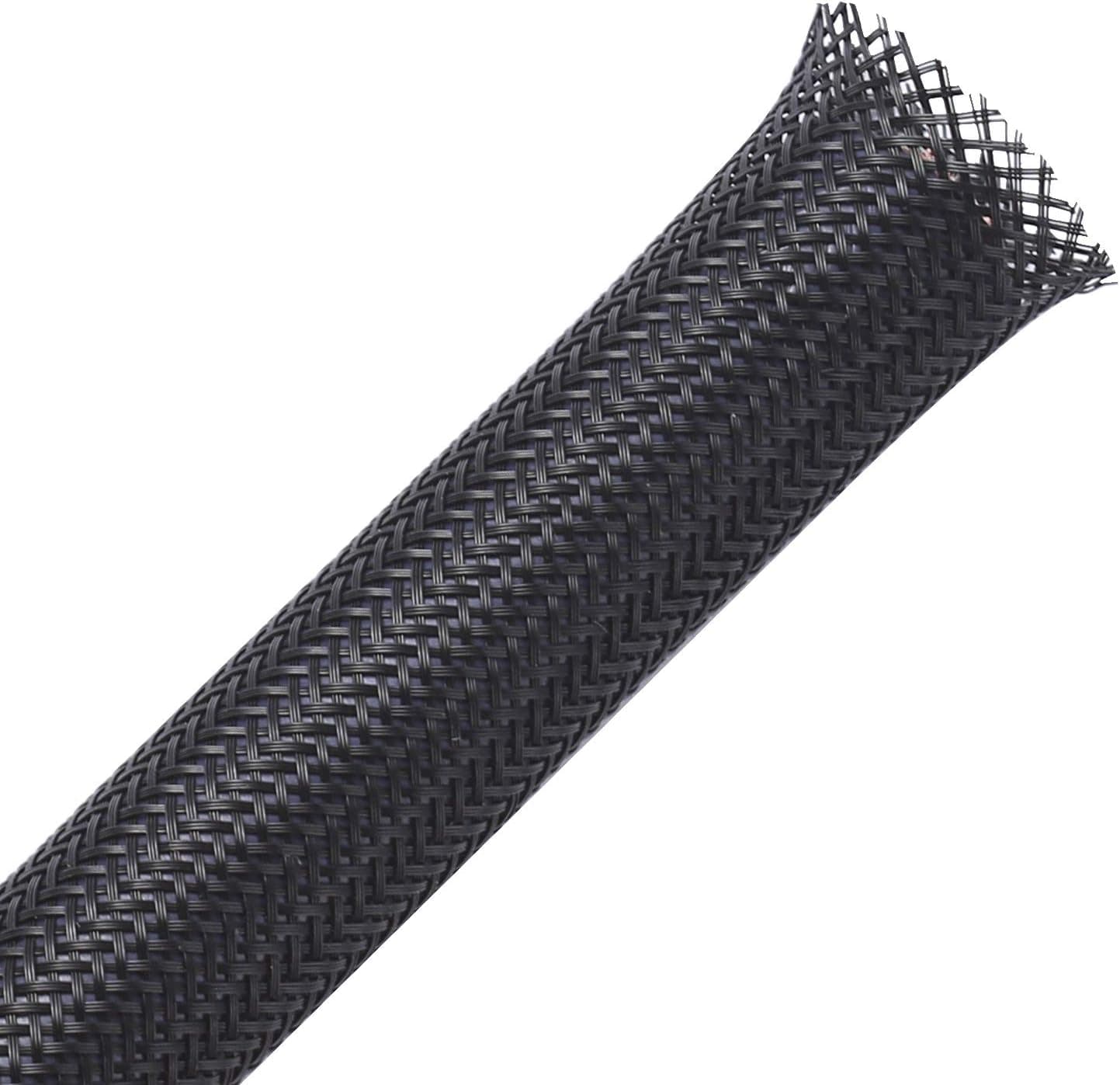 100ft - 1 inch PET Expandable Braided Sleeving – Black – Alex Tech braided cable sleeve