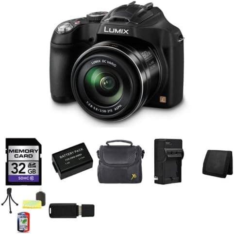 Panasonic Lumix DMC-FZ70 DMC-FZ70K DMCFZ70K Digital Camera + 32GB Memory Card Bundle