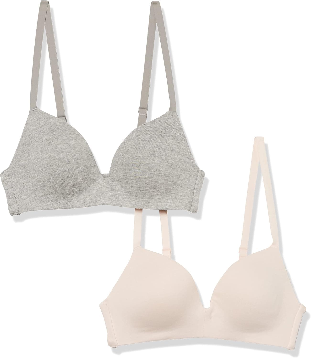 Amazon Essentials Women's Cotton Wireless Lightly Lined Bra, Pack of 2