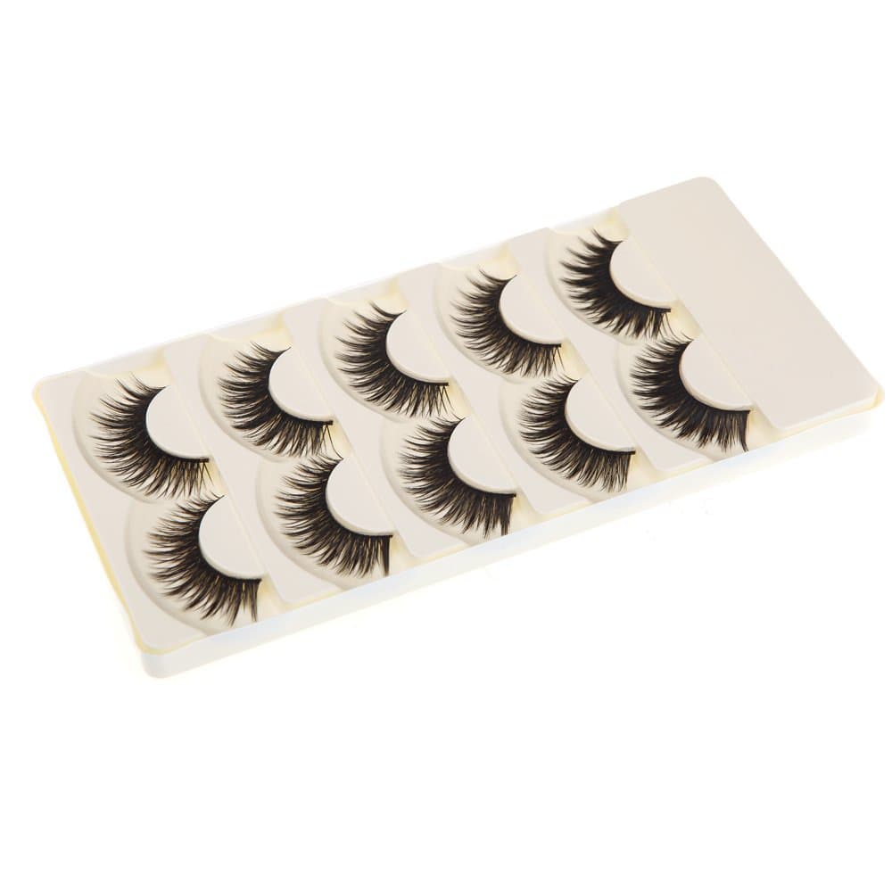 Docooler 5 Pairs False Eyelashes Pure Hand-made Thick Long Voluminous Fake Lashes
